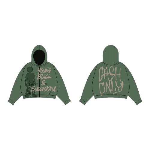 YBS Cash only hoodie & Joggers - Green