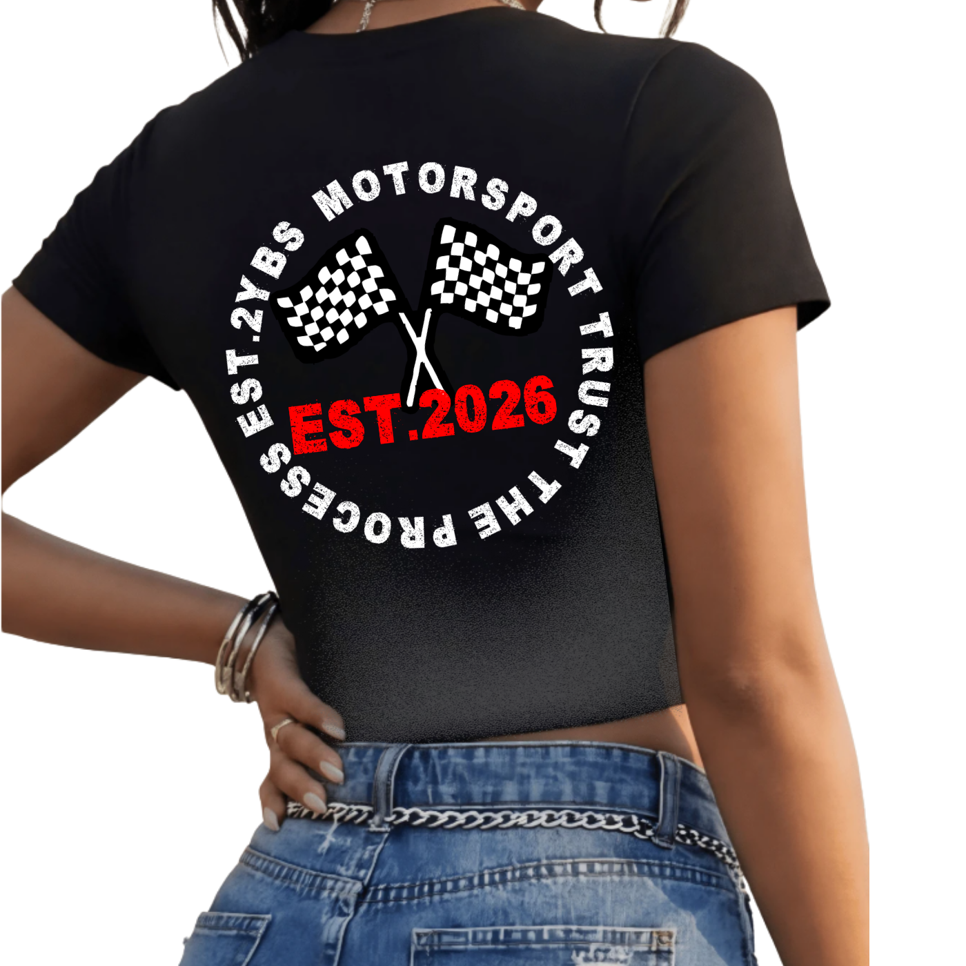 Motor Sport Trust The Process Biker T-Shirt - Black