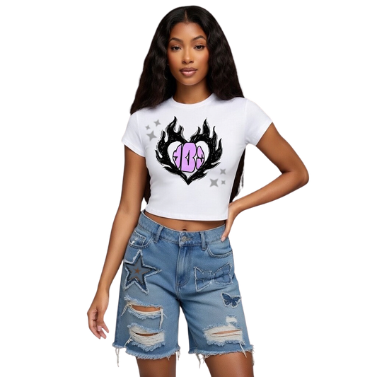 YBS Distressed Jean Shorts - Demin